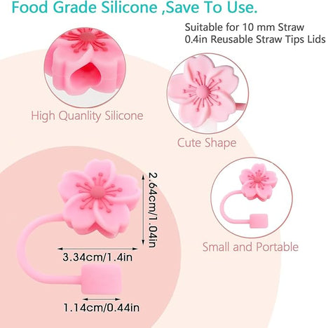 Silicone Straw Caps for 10mm Tumblers | Reusable Dust-Proof Straw Toppers Compatible with Stanley 30oz & 40oz Tumbler (pink 3p)