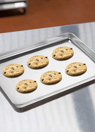 Wildone Baking Sheet with Silicone Mat Set, Set of 4 (2 Sheets + 2 Mats), Wildone Stainless Steel Cookie Sheet Baking Pan with Silicone Mat, Size 12 x 10 x 1 inch, Non Toxic & Heavy Duty & Easy Clean