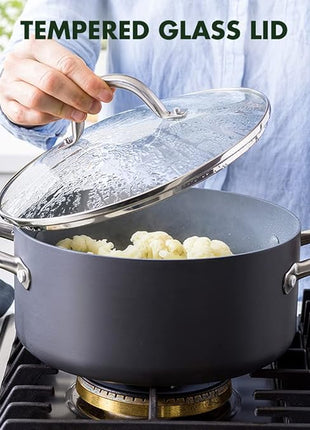 GreenPan Lima Hard Anodized Healthy Ceramic Nonstick 18 Piece Cookware Bakeware Pots and Pans Set, PFAS-Free, Oven Safe, Gray