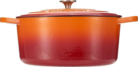 Crock Pot Artisan Oval Enameled Cast Iron Dutch Oven, 7-Quart, Sunset Orange