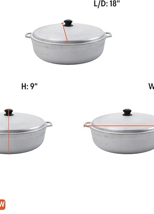 IMUSA GAU-80508 Jumbo Traditional Natural Caldero for Cooking and Serving, 18 Quart, Silver