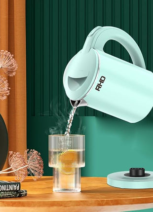 0.5L Small Portable Electric Kettles for Boiling Water, Stainless Steel Travel Kettle, Fast Boil Teapot, Boil-Dry Protection & Auto Shut-Off, Perfect For Traveling Cooking, Coffee, Tea, Eggs(Green)