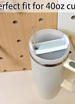 40 OZ Tumbler Lid Replacement Fit for Stanley Cup, 2 Pack Clear Replacement Lids Fit for Stanley Travel Tumbler, Spill Proof Tumbler Covers for Stanley Cup Accessories (Opaque - Blue)