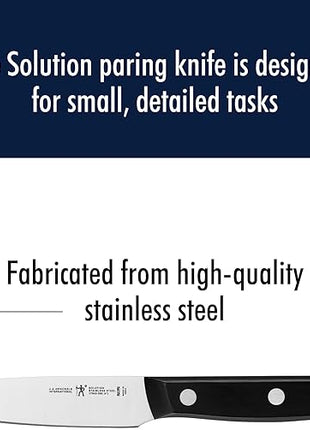 HENCKELS Solution Razor-Sharp 4-inch Compact Chef Knife, German Engineered Informed by 100+ Years of Mastery, Black/Stainless Steel