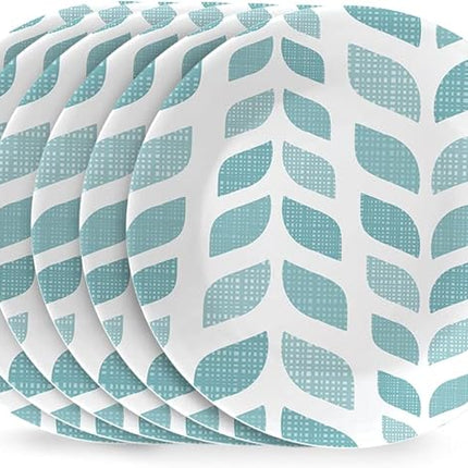 Corelle Vitrelle 6.75" Salad Appetizer Plate Set, Triple Layer Glass and Chip Resistant, Lightweight Round Plates, 6-Piece Northern Pines