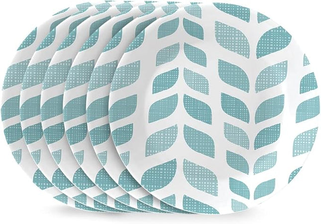 Corelle Vitrelle 6.75" Salad Appetizer Plate Set, Triple Layer Glass and Chip Resistant, Lightweight Round Plates, 6-Piece Northern Pines