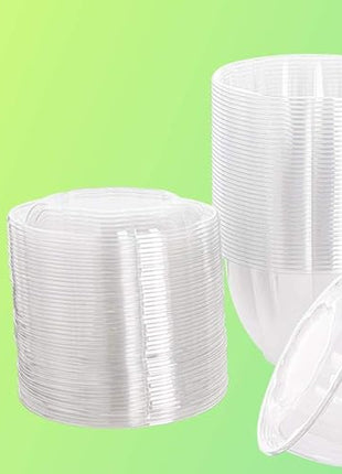 Smygoods Disposable Plastic Salad Bowls with Airtight Lids Ideal for Meal Prep, Takeout, Catering, Parties, Picnics, and Food Storage, Stackable, Leak-Proof