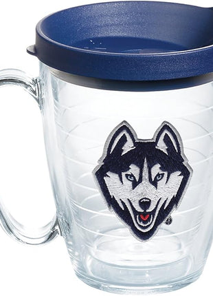 Tervis UConn Huskies Tumbler with Emblem and Navy Lid 16oz Mug, Clear