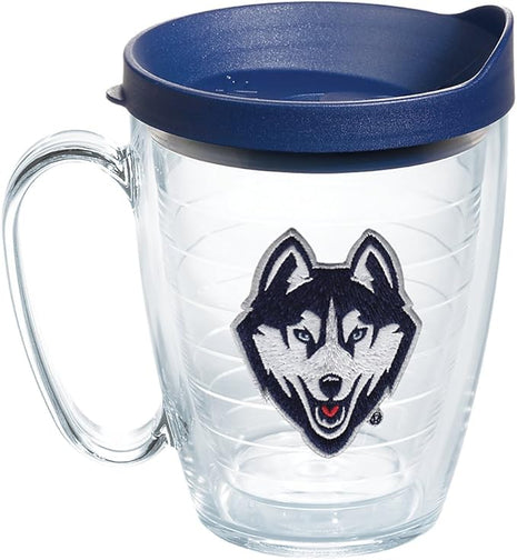 Tervis UConn Huskies Tumbler with Emblem and Navy Lid 16oz Mug, Clear