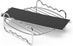 Philips Party Master Kit for Philips Airfryer XXL models, Double Layer Rack and Basket Divider, Dishwasher Safe Parts for Easy Cleaning and Storage, HomeID App, Silver (HD9950/01)