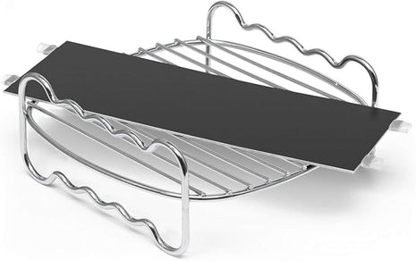 Philips Party Master Kit for Philips Airfryer XXL models, Double Layer Rack and Basket Divider, Dishwasher Safe Parts for Easy Cleaning and Storage, HomeID App, Silver (HD9950/01)