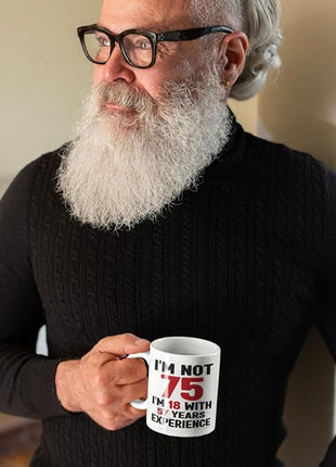 75th Birthday Coffee Mug - 75th Birthday Gifts for Men and Women - Vintage 1950, Best Gifts for Her, Him, Mom, Dad, Grandma, Grandpa - 75 Year Old Man or Woman, 75th Bday Presents Ideas 11oz Cup