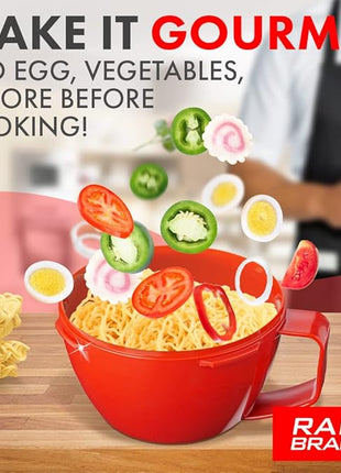 Rapid Plastic Noodle/Soup Bowl | Microwave Soup & Noodles in Minutes | Perfect for Dorm, Small Kitchen, or Office | Dishwasher-Safe, Microwaveable, & BPA-Free