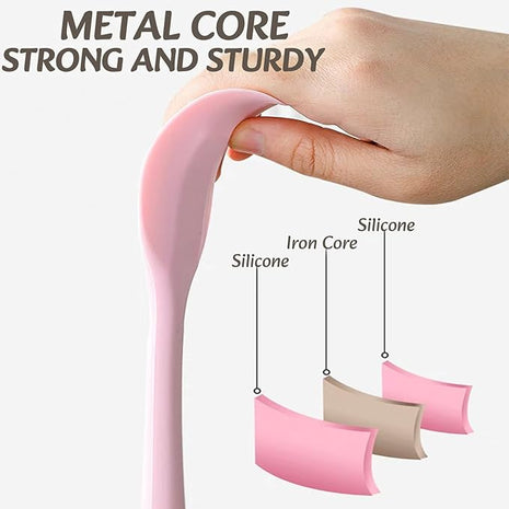 Silicone Spatula,8-pack Spatula Set,11 inch Heat Resistant Non Stick cookware with Stainless Steel for Baking,Cooking,Mixing,Flipping,BPA Free,Dishwasher Safe (11inch Mixed color)