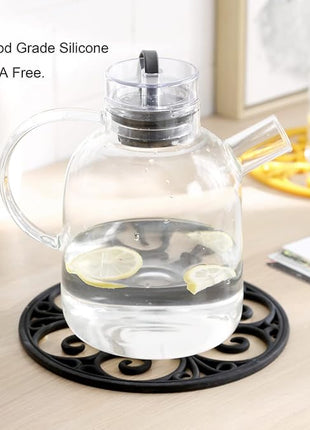 Silicone Trivet Mat - Hot Pot Holder Hot Pads for Table & Countertop - Teapot Trivet Kitchen Trivets - Non-Slip & Heat Resistant Modern Kitchen Hot Pads for Pots & Hot Dish Merlot Red Trivet Set of 3