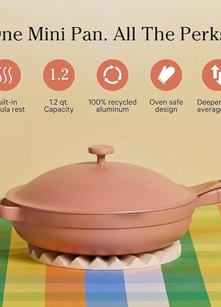 Our Place Mini Always Pan 2.0-8.5” (1.2 Qt) Nonstick, Toxin-Free Ceramic Cookware | Patented 10-in-1 Aluminum Frying & Sauté Pan | Safe for Oven, Induction & All Cooktops up to 450°F | Spice