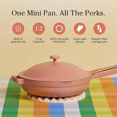 Our Place Mini Always Pan 2.0-8.5” (1.2 Qt) Nonstick, Toxin-Free Ceramic Cookware | Patented 10-in-1 Aluminum Frying & Sauté Pan | Safe for Oven, Induction & All Cooktops up to 450°F | Spice
