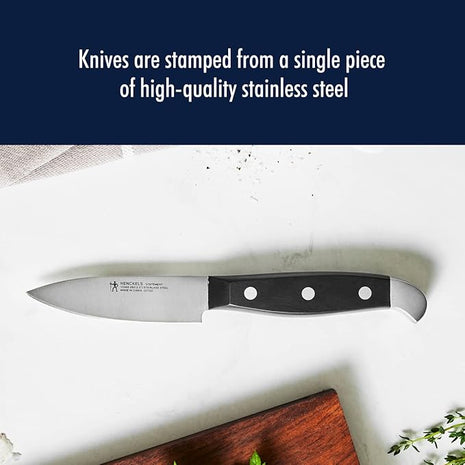 HENCKELS Statement Razor-Sharp 3-inch Compact Chef Knife, German Engineered Informed by 100+ Years of Mastery, Black/Stainless Steel