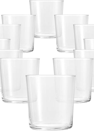 Bormioli Rocco Bodega Collection Glassware – Set Of 12 Medium 12 Ounce Drinking Glasses For Water, Beverages & Cocktails – 12oz Clear Tempered Glass Tumblers