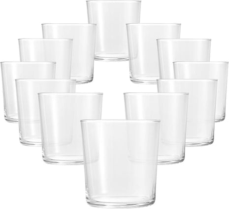 Bormioli Rocco Bodega Collection Glassware – Set Of 12 Medium 12 Ounce Drinking Glasses For Water, Beverages & Cocktails – 12oz Clear Tempered Glass Tumblers