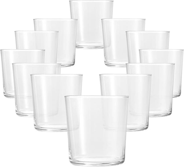 Bormioli Rocco Bodega Collection Glassware – Set Of 12 Medium 12 Ounce Drinking Glasses For Water, Beverages & Cocktails – 12oz Clear Tempered Glass Tumblers