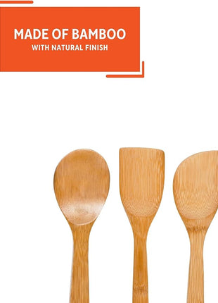 IMUSA USA Cookware Spoon Set 3-Piece, Bamboo