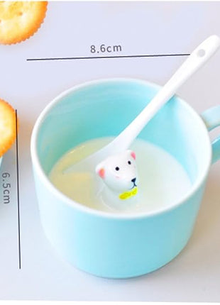 ZaH 3D Coffee Mug Cute Animal Inside Cup Cartoon Ceramics Figurine Teacup for Boys Girls Kids - Party Office Morning Mugs for Tea Juice Milk Chocolate Cappuccino (8 oz Fortune Cat)
