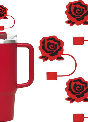 3Pc Straw Cover for Stanley Cup, Silicone Straw Topper for Stanley Cup 30&40oz with Tumblers, 10mm 0.4in Lid Accessories (Reusable)