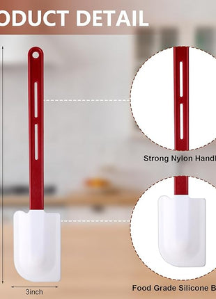 Norme 4 Pcs High Temp Silicone Spatulas Heat Resistant Rubber Spatula Commercial Silicone Scraper with Handle for Kitchen Cook Baking Mixing Utensil, Dishwasher Safe (14 Inch)