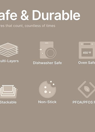 Baking Pan Set – 3 Piece Cookie Sheet – Deluxe Black Non-Stick Carbon Steel – Silicone Handles – Commercial Grade Restaurant Quality – PFOA PFOS and PTFE Free by Bakken