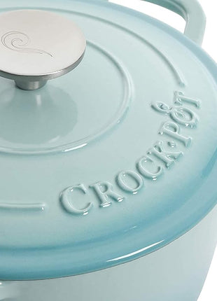 Crock-Pot Artisan Round Enameled Cast Iron Dutch Oven, 7-Quart, Aqua