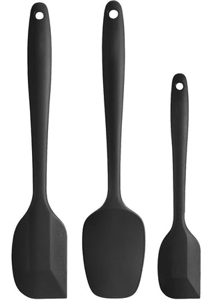 Silicone Spatula Set of 5, Rubber Spatulas Silicone Heat Resistant, Black Kitchen Spatula Set Dishwasher Safe for Nonstick Cookware Baking Cooking