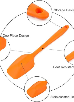 Food Grade Silicone Spatula Set Heat Resistant Small Rubber Spatulas,4 piece Silicone Spoonula Spatula Non-stick Baking Curved Spatulas Multicolor(21.7cm/8.56inch)