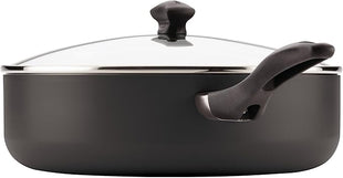 Farberware Dishwasher Safe Nonstick Jumbo Cooker/Saute Pan with Helper Handle - 6 Quart, Black