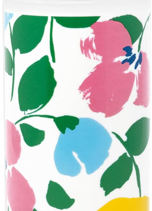 kate spade new york Acrylic Tumbler with Lid and Straw, 24 oz Tumbler, Slim Double Wall Tumbler (Painterly Bouquet)