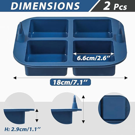 Webake Silicone Air Fryer Brownie Pan for Baking, Nonstick 2.6" Square Silicone Mold for S'mores, Cake Puck, Muffin, 4-Cavity Set of 2