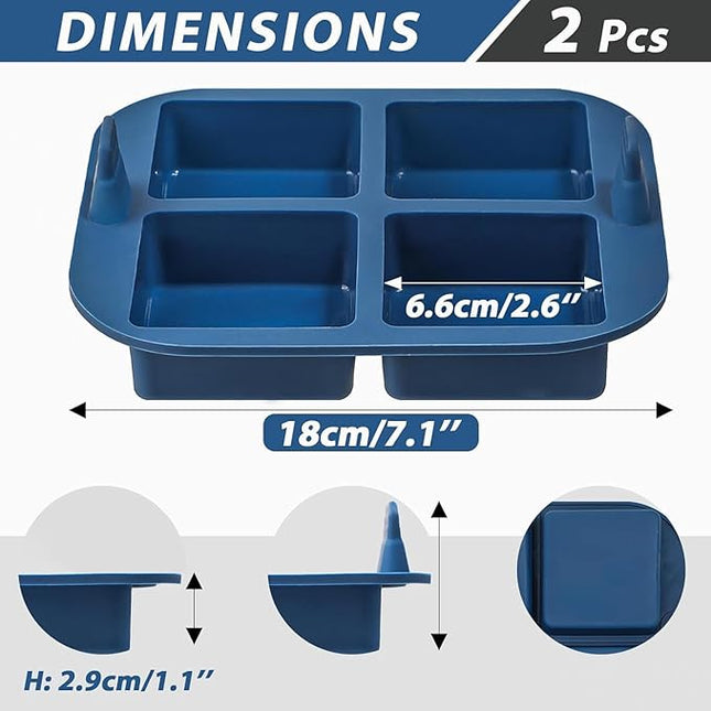 Webake Silicone Air Fryer Brownie Pan for Baking, Nonstick 2.6" Square Silicone Mold for S'mores, Cake Puck, Muffin, 4-Cavity Set of 2