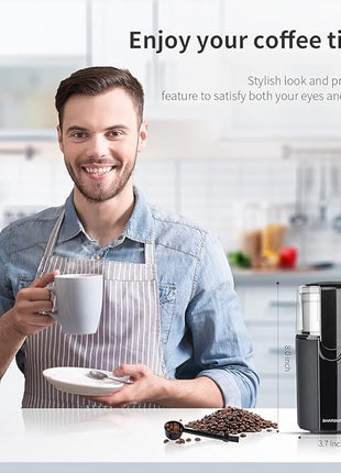 SHARDOR Coffee Grinder Electric, Coffee Bean Electric, Herb, Nut Grain Grinder with 1 Removable Stainless Steel Bowl, Black
