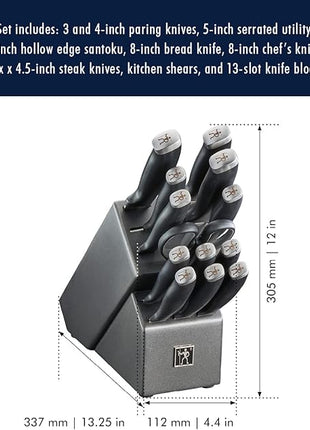 Silvercap 14 Piece Knife Block Set, Black