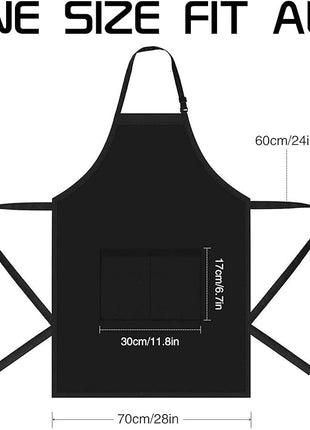 ZOORON Funny Black Chef Aprons for Men Adjustable BBQ Grill Kitchen Cooking Aprons with Pockets, Grill Accessories