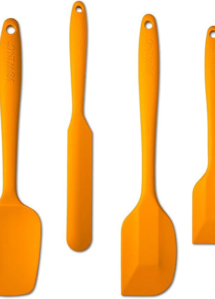 4 Piece Silicone Spatula Set, Flexible Heat Resistant Non-scratch Baking Cooking Rubber Spatulas with Stainless Steel Core, Orange