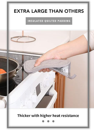 Joyhalo 6 Pack Pot Holders for Kitchen,Cotton Oven Holder with Great Heat Resistance,Non Slip Hot Pads for Kitchen Clearance,Grey