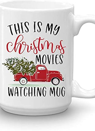 BLUE RIBBON Christmas Gifts Coffee Mug,This is My Christmas Movies Watching Mug, Funny Coffee Mug from Daughter, Wife and Son – Mug in Decorative Christmas Gift Box (15 oz)