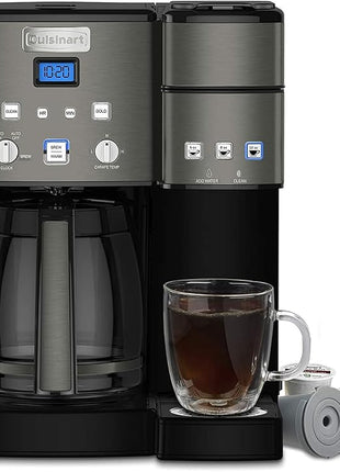 Cuisinart Coffee Maker,12 Cup with 3 Single-Size Brewers, 6, 8, 12 oz, Black/Stainless Steel, SS-15BKSP1