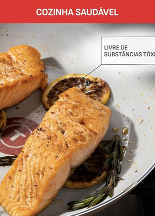 T-Fal Refresh Ceramic Nonstick Cookware Set, 12-Piece Nonstick Cookware, Oven Safe to 350°F, Stockpot, Griddle, Frying Pans, Utensils, Ceramic Pots and Pans Set, Blue