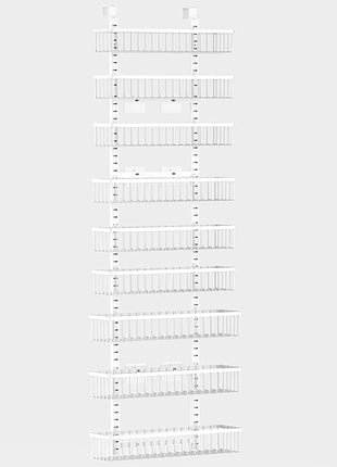 Moforoco 9-Tier White Over The Door Pantry Organizer, Pantry Organization and Storage, Black Hanging Basket Wall Spice Rack Seasoning Shelves, Home & Kitchen Bedroom Bathroom House Essentials