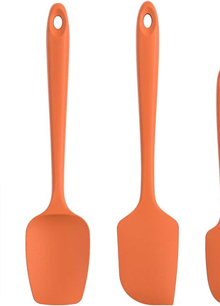 U-Taste Silicone Spatula Set with 600 Degrees Fahrenheit Heat Resistant (Orange)