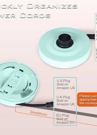 0.5L Small Portable Electric Kettles for Boiling Water, Stainless Steel Travel Kettle, Fast Boil Teapot, Boil-Dry Protection & Auto Shut-Off, Perfect For Traveling Cooking, Coffee, Tea, Eggs(Green)