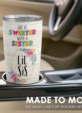 SANDJEST Sister Gifts 20oz Stainless Steel Insulated Travel Mug, Gifts for Women, Girls, Birthday, Christmas