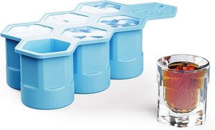 Outset Silicone Hexagon Ice Shot Mold, 6 Glass Capacity